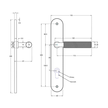 Iver Brunswick Door Lever Handle on Oval Backplate Matt Black