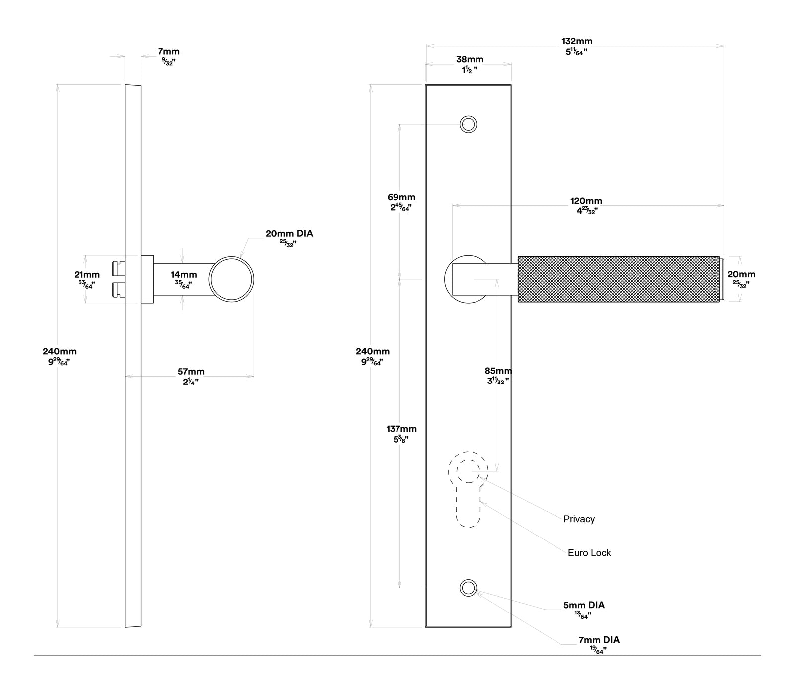 Iver Brunswick Door Lever on Rectangular Backplate Brushed Gold PVD