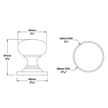 Iver Cambridge Door Knob on Round Rose