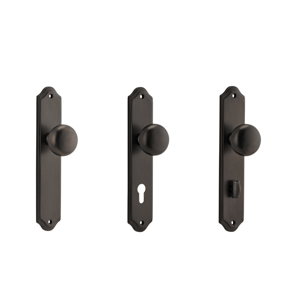 Iver Cambridge Door Knob on Shouldered Backplate Signature Brass