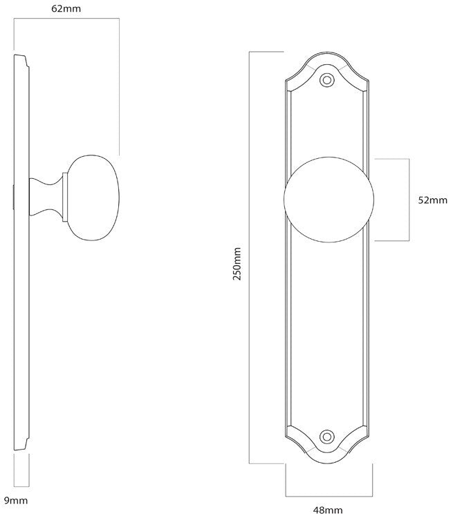 Iver Cambridge Door Knob on Shouldered Backplate Signature Brass