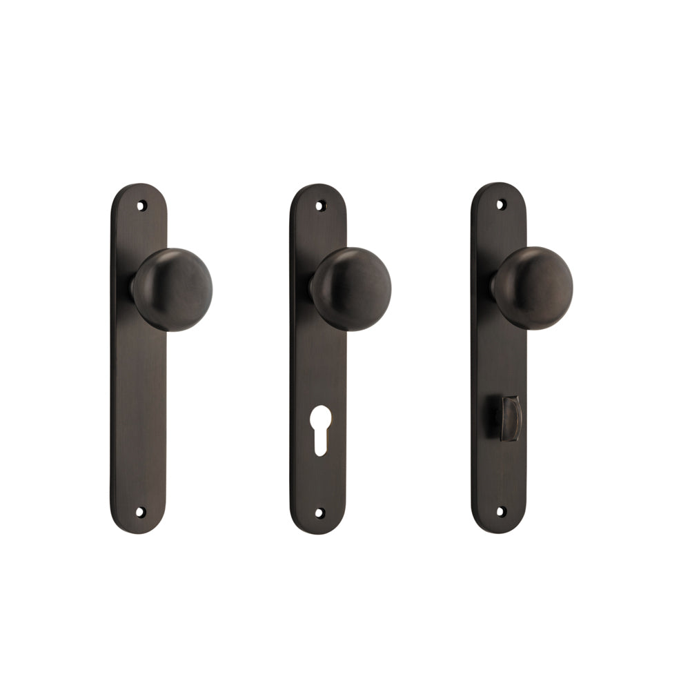 Iver Cambridge Door Knob on Oval Backplate Signature Brass
