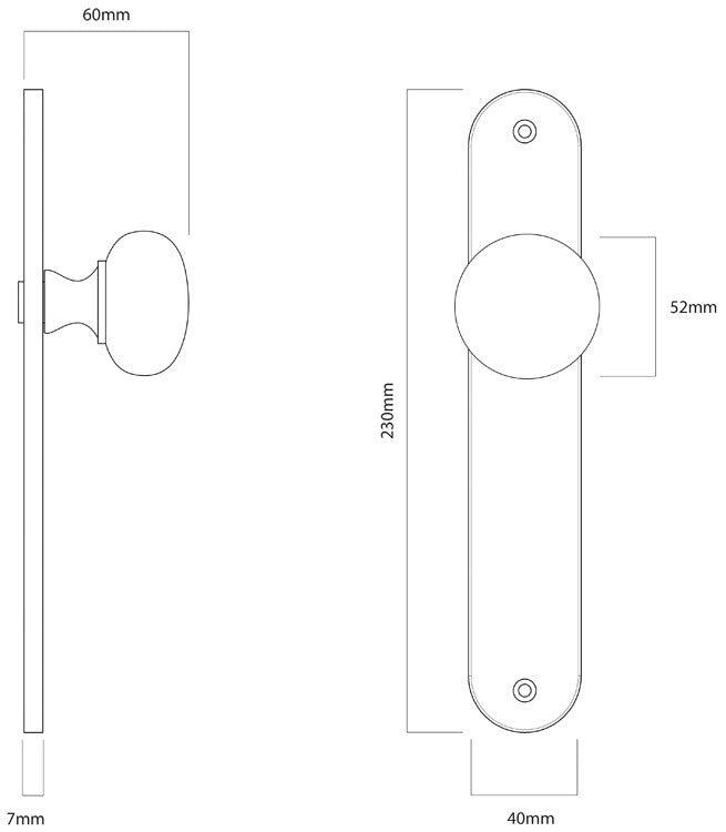 Iver Cambridge Door Knob on Oval Backplate Signature Brass