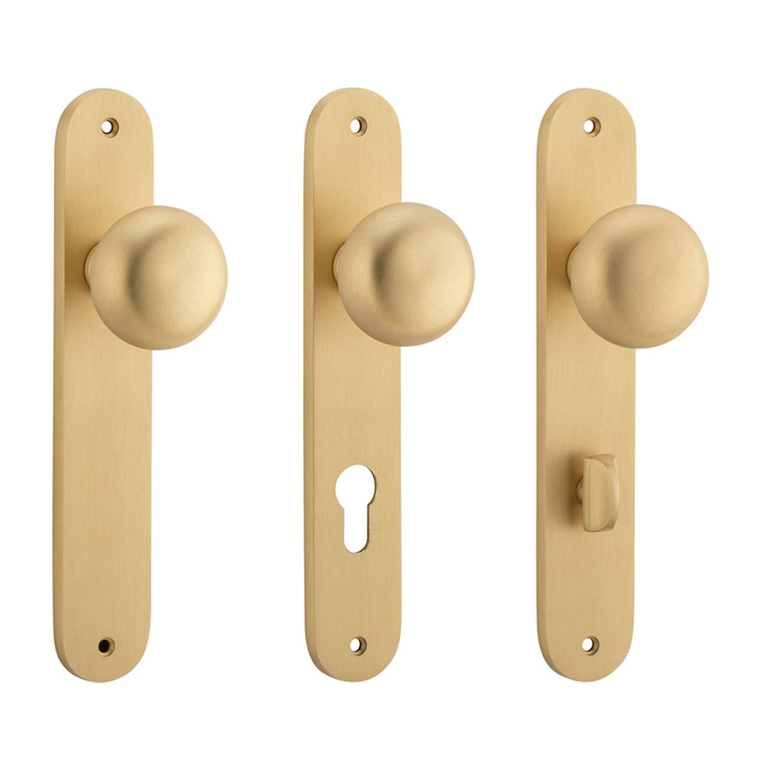 Iver Cambridge Door Knob on Oval Backplate Brushed Brass