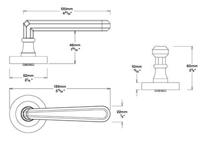 Iver Copenhagen Door Lever Handle on Round Rose
