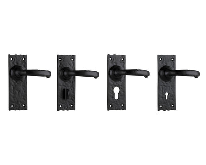 WHILE SUPPLY LAST - Tradco Gloucester Lever Door Handle on Rectangular Backplate Matt Black - Customise to you Needs