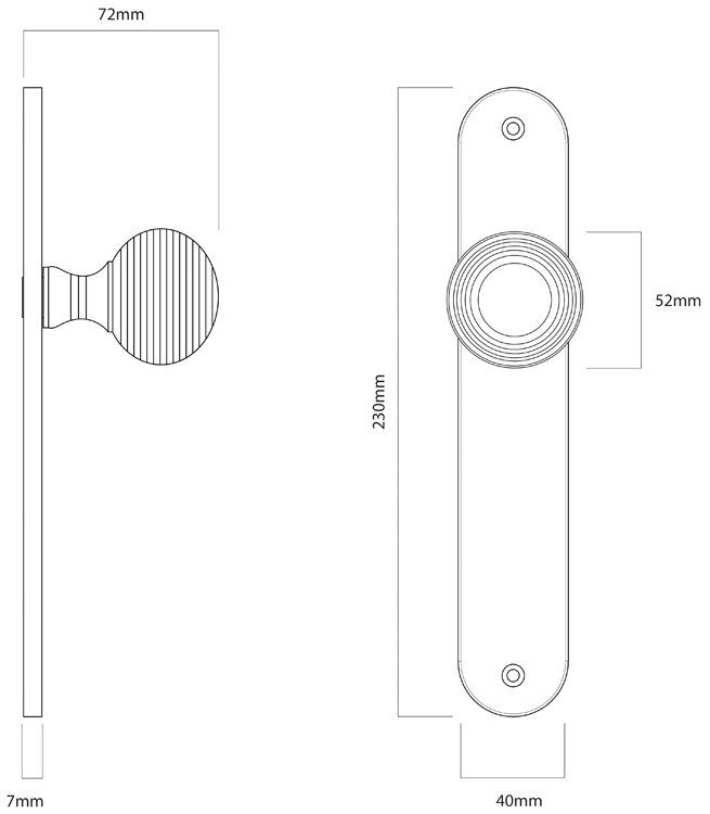Iver Guildford Door Knob on Oval Backplate Signature Brass