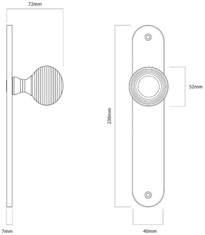 Iver Guildford Door Knob on Oval Backplate Signature Brass