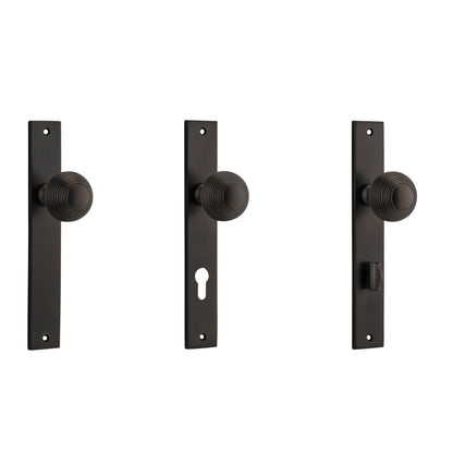 Iver Guildford Door Knob on Rectangular Backplate Signature Brass