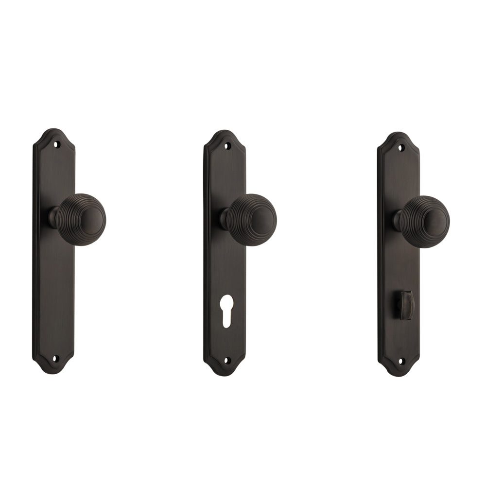 Iver Guildford Door Knob on Shouldered Backplate Signature Brass