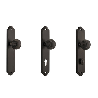Iver Guildford Door Knob on Shouldered Backplate Signature Brass