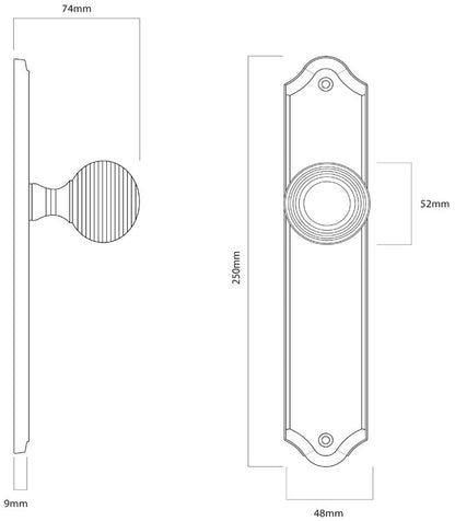 Iver Guildford Door Knob on Shouldered Backplate Signature Brass