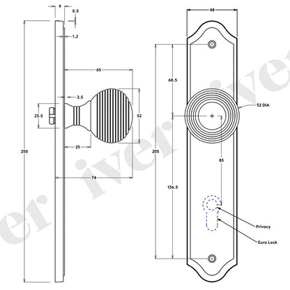 Iver Guildford Door Knob on Shouldered Backplate Matt Black