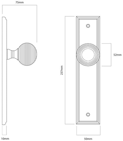Iver Guildford Door Knob on Stepped Backplate Signature Brass