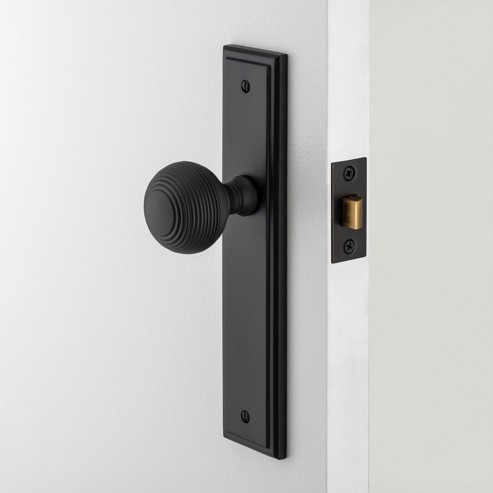 Iver Guildford Door Knob on Stepped Backplate Chrome Plated