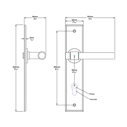 Iver Helsinki Door Lever Handle on Chamfered Backplate Polished Chrome