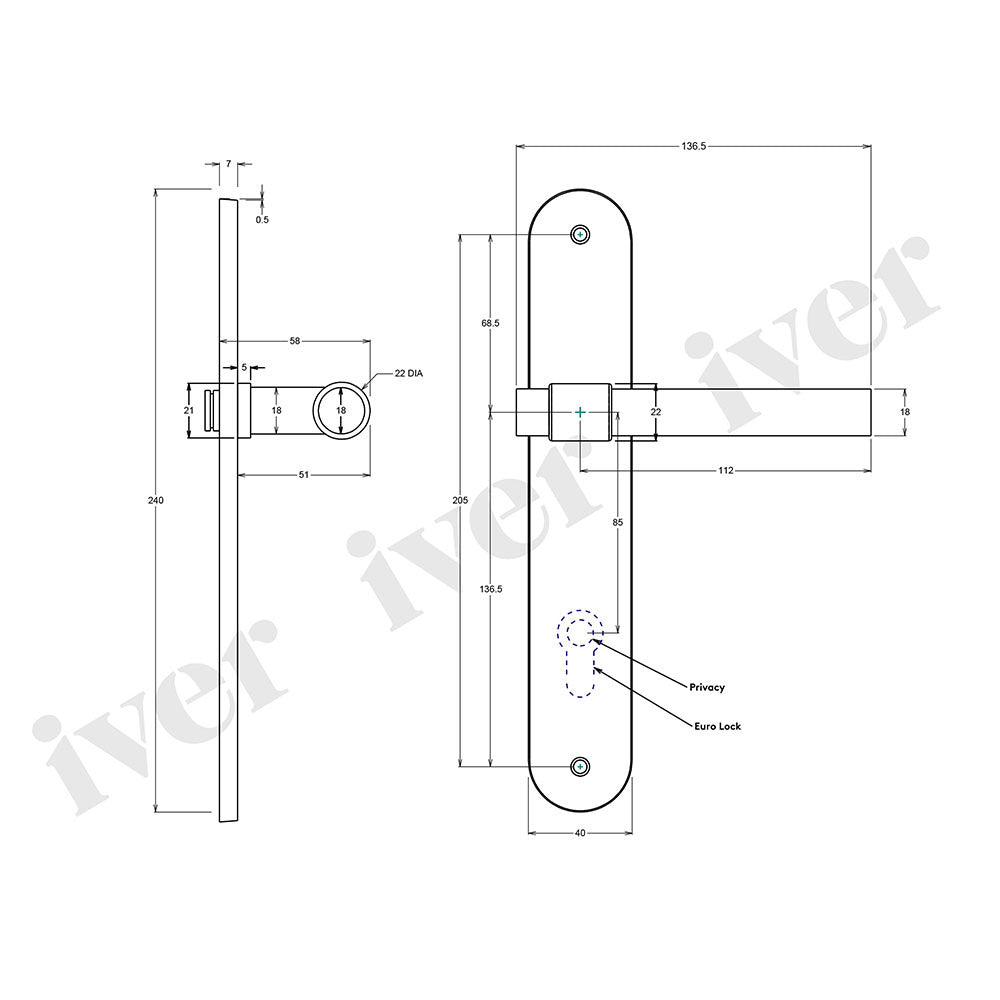 Iver Helsinki Door Lever Handle on Oval Backplate Signature Brass