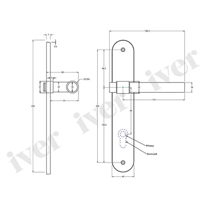 Iver Helsinki Door Lever Handle on Oval Backplate Signature Brass