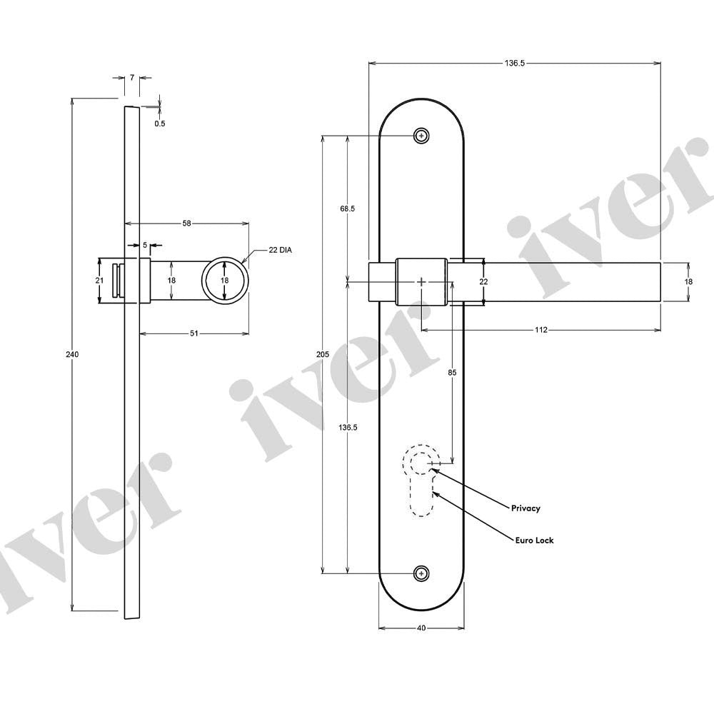 Iver Helsinki Door Lever Handle on Oval Backplate Satin Nickel