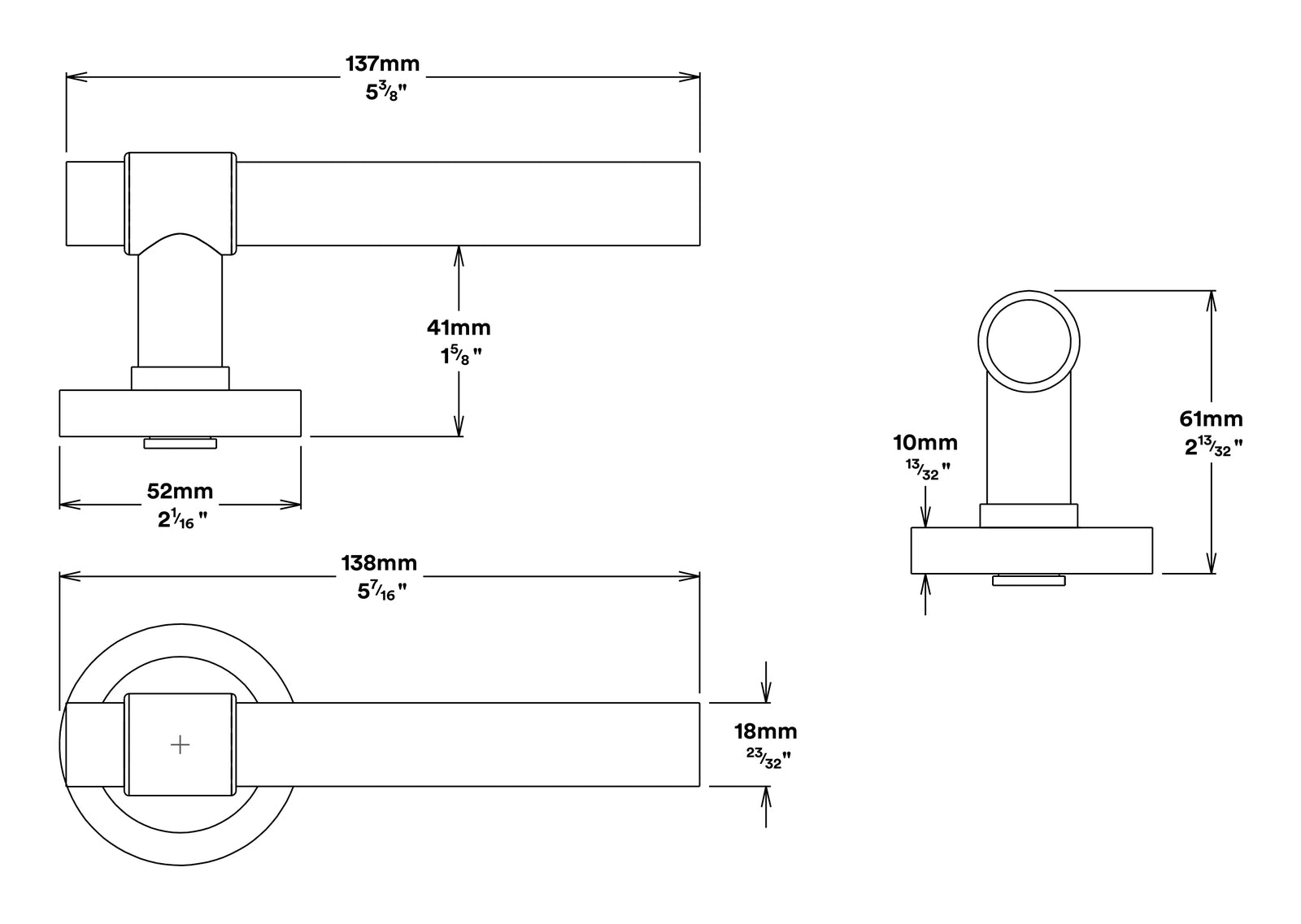 Iver Helsinki Door Lever Handle on Round Rose