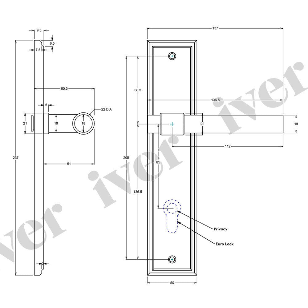 Iver Helsinki Door Lever Handle on Stepped Backplate Satin Nickel