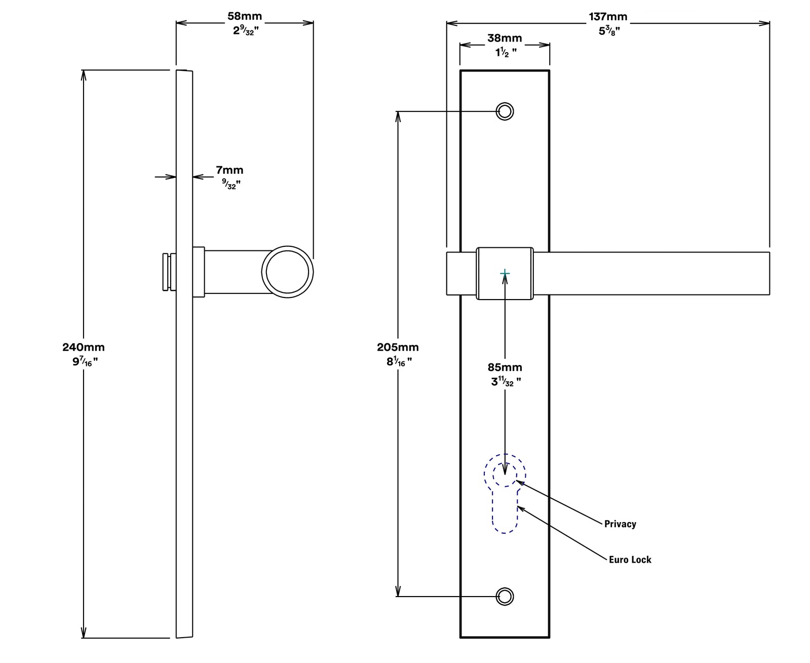 Iver Helsinki Door Lever Handle on Rectangular Backplate Brushed Gold PVD