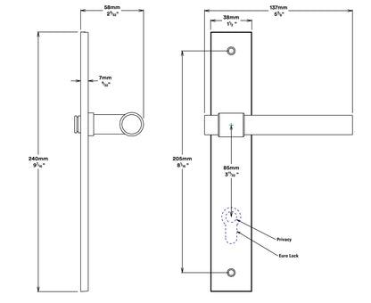 Iver Helsinki Door Lever Handle on Rectangular Backplate Brushed Gold PVD
