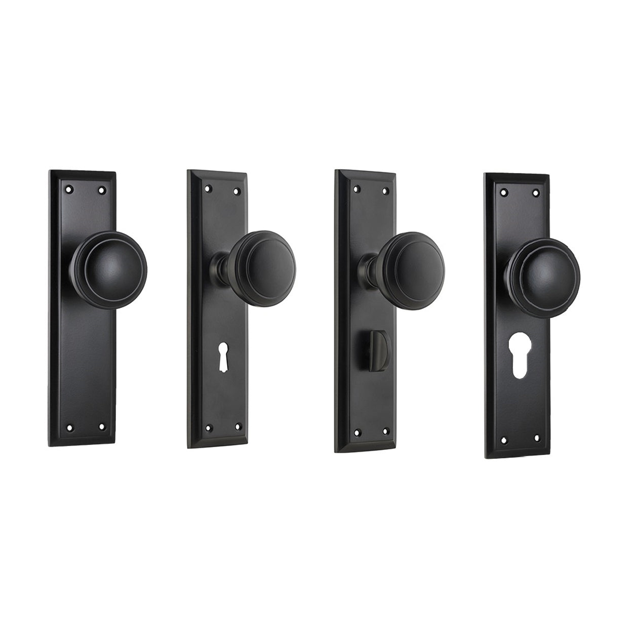 Tradco Milton Knob on Long Backplate Matt Black
