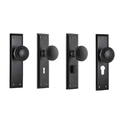 Tradco Milton Knob on Long Backplate Matt Black
