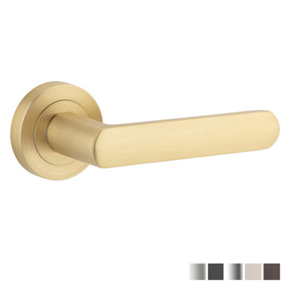 Iver Osaka Door Lever Handle on Round Rose
