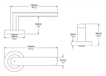 Iver Osaka Door Lever Handle on Round Rose