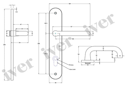 Iver Oslo Door Lever Handle on Oval Backplate Signature Brass