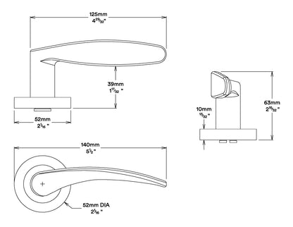 Iver Oxford Door Lever Handle on Round Rose
