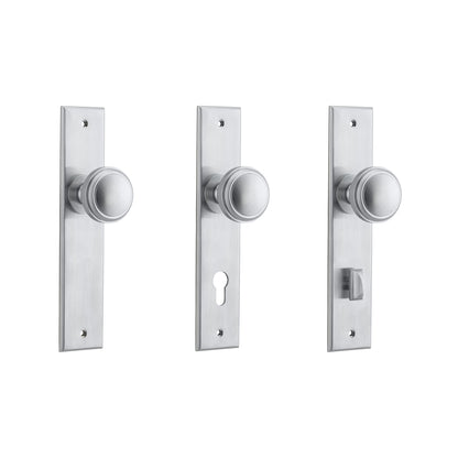 Iver Paddington Door Knob on Chamfered Backplate Brushed Chrome