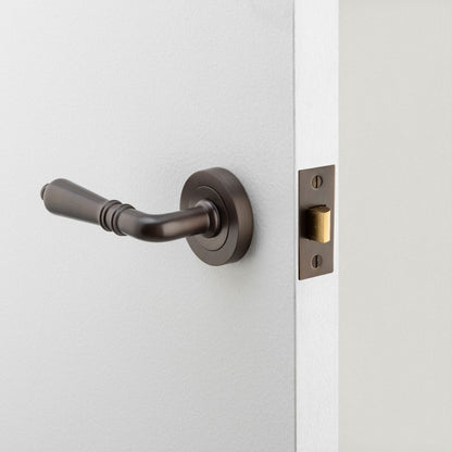 Iver Sarlat Door Lever Handle on Round Rose - Available in Various Finishes