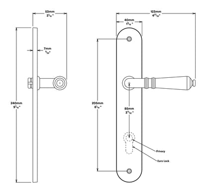 Iver Sarlat Door Lever on Oval Backplate Brushed Gold PVD