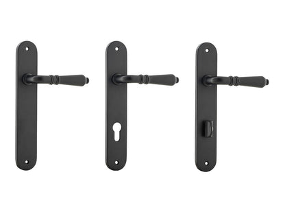 Iver Sarlat Door Lever Handle on Oval Backplate Matt Black