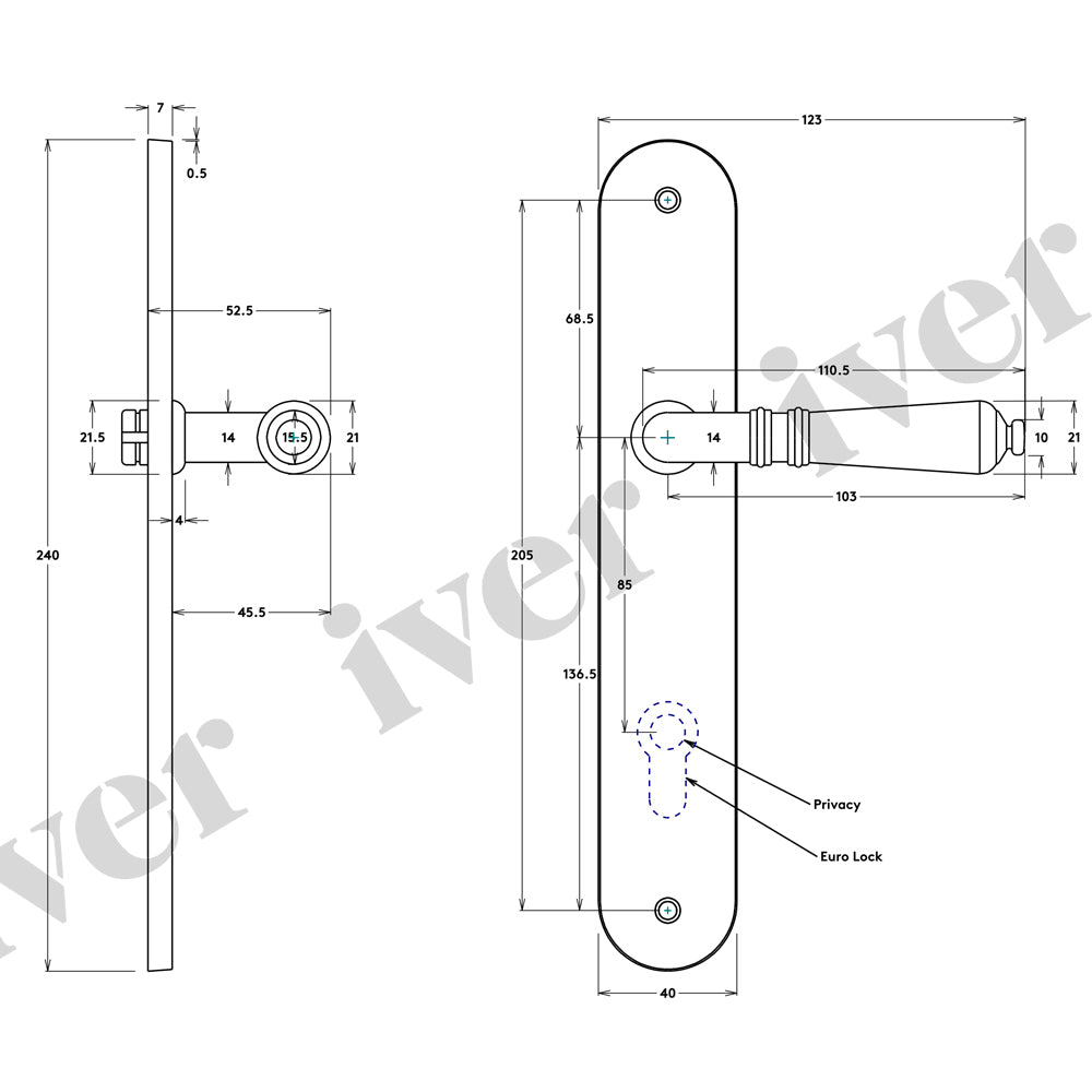 Iver Sarlat Lever Door Handle on Oval Backplate Satin Nickel