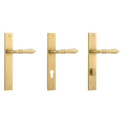 Iver Sarlat Door Lever on Rectangular Backplate Brushed Gold PVD