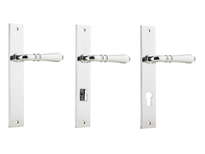 Iver Sarlat Lever Door Handle on Rectangular Backplate Chrome Plated