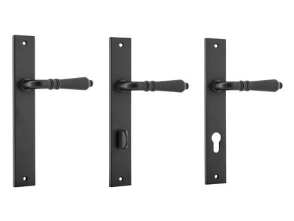 Iver Sarlat Lever Door Handle on Rectangular Backplate Matt Black