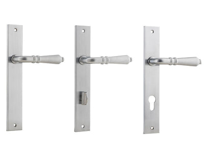 Iver Sarlat Lever Door Handle on Rectangular Backplate Brushed Chrome