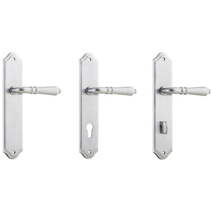 Iver Sarlat Door Lever Handle on Shouldered Backplate Brushed Chrome