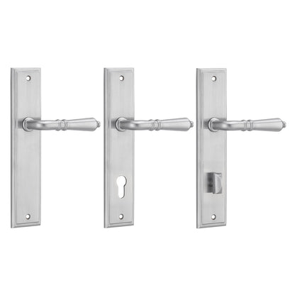 Iver Sarlat Door Lever Handle on Stepped Backplate Brushed Chrome
