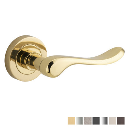 Iver Stirling Door Lever Handle on Round Rose