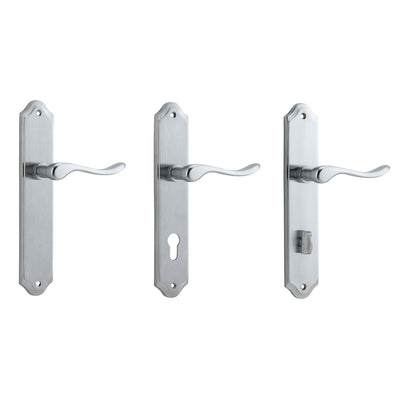 Iver Stirling Door Lever Handle on Shouldered Backplate Brushed Chrome