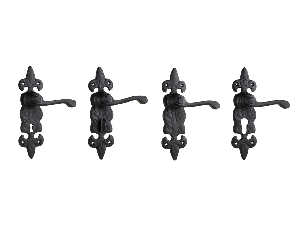 WHILE SUPPLY LAST - Tradco Stratford Lever Door Handle on Backplate Matt Black - Customise to you Needs