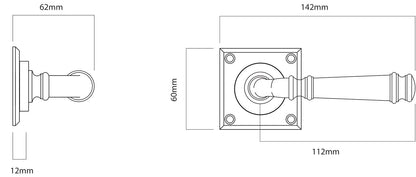 Iver Verona Door Lever Handle on Chamfered Square Backplate