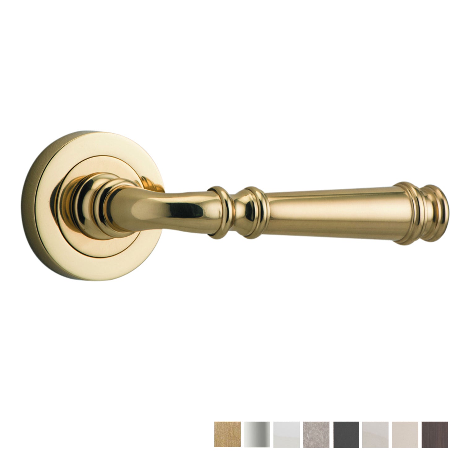 Iver Verona Door Lever Handle on Round Rose Pair | Keeler Hardware