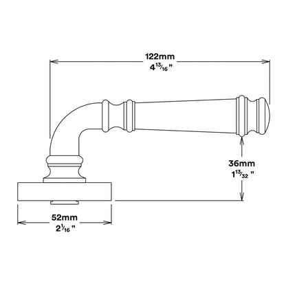 Iver Verona Door Lever Handle on Round Rose Pair